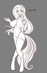  &lt;3 2016 absurd_res anthro anthrofied big_breasts breasts clothing collar dialogue english_text equine female fluttershy_(mlp) friendship_is_magic hair hand_behind_back hi_res legwear long_hair looking_at_viewer mammal my_little_pony nipples open_mouth pegasus scorpdk solo text thigh_highs wings 