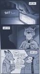  2016 anthro canine clothed clothing comic dialogue disney english_text fox fur half-closed_eyes hi_res male mammal mirror mistermead monochrome nick_wilde police_uniform simple_background text uniform wet zootopia 