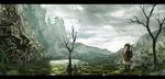  fantasy highres letterboxed oota_youjo original ruins scenery solo 
