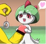  bar_censor blush censored cum facial fellatio heart hypno nintendo no_humans open_mouth pendulum penis pointless_censoring pokemon ralts saliva shiny takamametora tongue tongue_out 