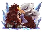  artist_request bow brown_hair dress entei gen_2_pokemon lowres mii_snowdon pokemon pokemon_(anime) pokemon_(classic_anime) pokemon_(creature) pokemon_m03 short_hair 