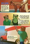  anal anthro canine car chris_(meesh) clothed clothing comic cougar detailed_background dialogue digital_media_(artwork) dog duo english_text eyewear feline fully_clothed fur glasses john_(meesh) little_buddy male mammal meesh muscular sex smile speech_bubble standing tagme text vehicle 