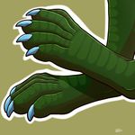  5_toes ambiguous_gender dinosaur foot_focus green_scales kellwolfik scales simple_background solo toes 
