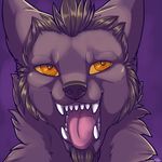  anthro beard canine facial_hair fangs icon kellwolfik male mammal simple_background smile solo teeth tongue tongue_out 