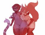  blush breasts canine clothed clothing collar domination duo feline female female/female female_domination grumpy hair kanel kemono lingerie mammal nipples skimpy small_breasts submissive thick_thighs 