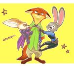  2016 canine disney female fennec finnick fox judy_hopps lagomorph male mammal mortic_ox nick_wilde rabbit zootopia 