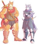  2015 5_fingers 5_toes abs alternate_version_available anthro armor blue_eyes brown_nose bulge canine colored crossed_arms duo fur grey_fur grey_nose hands_on_hips hati-skm hati_(hati-skm) hi_res kunai looking_at_viewer male mammal melee_weapon multicolored_fur neckless orange_fur scarf simple_background skoll_(hati-skm) smile smirk standing sword tagme tan_fur toes two_tone_fur unconvincing_armor weapon white_background white_fur white_sclera wolf yellow_eyes 