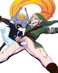  areola ball_fondling balls big_breasts breasts erect_nipples erection female fondling handjob humanoid hylian imp link male midna nintendo nipples penis precum sex the_legend_of_zelda thehumancopier twili twilight_princess video_games 