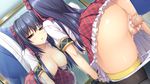  1girl akizora_momiji anus ass bent_over black_gloves black_hair black_legwear blush breasts censored clothed_sex cum cum_in_pussy doggystyle dutch_angle fingerless_gloves frilled_skirt frills game_cg gloves hair_intakes hair_ribbon half-closed_eyes hetero kisaragi_reina large_breasts long_hair mirror mosaic_censoring nipples open_mouth panties panty_pull penis plaid plaid_skirt pussy red_eyes ribbon sakyuu_futoshi sex skirt solo_focus teaka_mamire_no_tenshi thighhighs underwear vaginal white_panties 