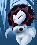  big_breasts blush breasts eyelashes fangs female flora_fauna flower forest nipples plant plants_vs_zombies pussy red_eyes solo sunflower tree unknown_artist vampire vampire_sunflower 