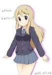  blonde_hair blue_eyes happy_birthday k-on! kotobuki_tsumugi long_hair ma-2_(konkon_kitakitsune) school_uniform smile solo standing 