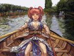  amibazh boat breasts commentary_request fine_art_parody konpaku_youmu lake large_breasts onozuka_komachi parody rowboat saigyouji_yuyuko tongue tongue_out touhou two_side_up water watercraft 