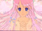  1girl blue_eyes braid highres long_hair nono_(top_wo_nerae_2!) nude okama pink_hair solo tears top_wo_nerae_2! wallpaper 