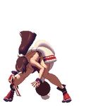  animated animated_gif bare_legs breasts brown_hair cleavage high_ponytail japanese_clothes king_of_fighters king_of_fighters_xiii large_breasts long_hair ninja no_bra pelvic_curtain pixel_art ponytail revealing_clothes shiranui_mai sideboob tabi 