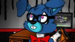  animatronic bonnie_(fnaf) eyewear five_nights_at_freddy&#039;s glasses lagomorph machine mammal rabbit robot solo tonycrynight video_games 