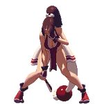  animated animated_gif bare_legs bouncing_breasts breasts brown_hair cleavage high_ponytail japanese_clothes king_of_fighters king_of_fighters_xiii large_breasts long_hair ninja no_bra pelvic_curtain pixel_art ponytail revealing_clothes shiranui_mai sideboob tabi 