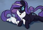  2016 absurd_res cutie_mark duo elzzombie equine eyes_closed eyeshadow female feral friendship_is_magic hair half-closed_eyes hi_res horn long_hair lying makeup mammal multicolored_hair my_little_pony nightmare_rarity_(idw) purple_hair rarity_(mlp) slit_pupils smile two_tone_hair unicorn yoditax 