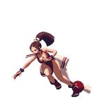  animated animated_gif bare_legs breasts brown_hair cartwheel cleavage high_ponytail japanese_clothes king_of_fighters king_of_fighters_xiii large_breasts long_hair ninja no_bra pelvic_curtain pixel_art ponytail revealing_clothes shiranui_mai tabi 
