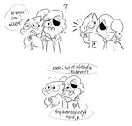  ? alphys blush child clothing cute dinosaur eye_patch eyewear fin fish glasses kissing marine mudkipful scared undertale undyne video_games young 