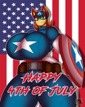  2016 4th_of_july anthro big_breasts breasts canine captain_america cosplay female huge_breasts mammal marvel smile solo supersonicrulaa 