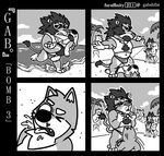  accident anthro beach bulge canine clothing comic dog eyewear feline gabshiba lifeguard lion male mammal seaside speedo sunglasses swimsuit 