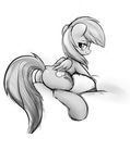  bedroom_eyes blush butt equine female feral friendship_is_magic hair half-closed_eyes heavymetalbronyyeah looking_back mammal my_little_pony pegasus presenting rainbow_dash_(mlp) seductive simple_background sketch smile solo white_background wings 