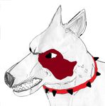  angry canine collar dog feral fur mammal open_mouth scud sharp_teeth sid_phillips simple_background solo spiked_collar spikes teeth toy_story traditional_media_(artwork) white_background white_fur 