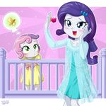  2girls multiple_girls my_little_pony my_little_pony_equestria_girls my_little_pony_friendship_is_magic personification rarity sweetie_belle tagme uotapo younger 