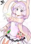  2016 animal_hood bad_id bad_pixiv_id bunny_hood character_name dated highres hood hooded_jacket hoodie jacket kisaragi_(kisaragi0930) looking_at_viewer low_twintails outstretched_arm purple_eyes purple_hair purple_legwear short_hair_with_long_locks simple_background smile solo twintails v4x vocaloid voiceroid white_background yuzuki_yukari yuzuki_yukari_(onn) yuzuki_yukari_(vocaloid4) 