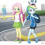  3girls derpy_hooves fluttershy multiple_girls my_little_pony my_little_pony_equestria_girls my_little_pony_friendship_is_magic personification rainbow_dash soccer_ball tagme uotapo younger 