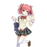  artist_request kaname_madoka mahou_shoujo_madoka_magica pink_eyes pink_hair school_uniform solo twintails uchi_no_hime-sama_ga_ichiban_kawaii white_legwear 