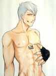  abs bleach cum cum_on_body male_focus muguruma_kensei muscle silver_hair tagme yellow_eyes 