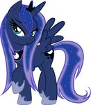  blue_feathers blue_hair cutie_mark equine feathered_wings feathers female feral friendship_is_magic fur hair horn horse mammal multicolored_hair my_little_pony pony princess_luna_(mlp) raised_leg seductive smile solo unicorn wet wet_mane winged_unicorn wings 