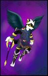  canine captainzepto cosplay costume dark_pit kid_icarus male mammal melee_weapon nintendo simple_background sword sylen video_games weapon wings wolf 