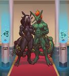  2016 abs balls biceps big_breasts blazingifrit breasts collar female invalid_tag legendary_pok&eacute;mon looking_at_viewer male muscular muscular_female nintendo nipples pecs penis pok&eacute;mon pussy rayquaza romantic_couple video_games 