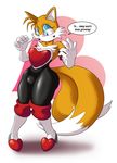  boots bulge canine clothing cosplay eyeshadow footwear fox glazed_(artist) gloves makeup mammal multi_tail rouge_the_bat solo sonic_(series) 