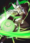  ass barefoot belt belt_buckle beltbra black_background blurry breasts buckle cape coin_(ornament) colored_eyelashes dark_skin depth_of_field feet from_behind glowing guilty_gear guilty_gear_xrd hair_between_eyes hat highres leg_up light_particles lip-mil long_hair looking_at_viewer looking_back magic medium_breasts navel outstretched_arm palms parted_lips pillow_hat ramlethal_valentine revealing_clothes ribs short_shorts shorts soles solo sphere thigh_strap toes underboob white_cape white_hair white_hat white_shorts wrist_cuffs yellow_eyes 