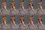  1girl 3d alternate_color alternate_costume bikini capcom fighting_stance hat kanzuki_karin multiple_views sandals street_fighter street_fighter_v sun_hat sunglasses toned 