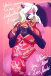  &lt;3 anthro blue_eyes bulge dickgirl holidays intersex kani looking_at_viewer mammal red_panda riendonut smile solo thick_thighs valentine&#039;s_day voluptuous wide_hips 