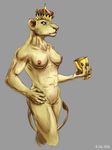  alekksandar anthro breasts crown feline female fur goblet lion mammal muscular muscular_female nipples nude queen royalty simple_background 