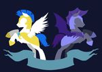  2016 armor badday28 bat_pony duo equine friendship_is_magic galea helmet male mammal my_little_pony pegasus royal_guard_(mlp) silhouette wings 