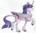  cutie_mark detailed equine feathered_wings feathers female friendship_is_magic fur hair horn luna68 mammal multicolored_hair my_little_pony purple_eyes purple_fur purple_hooves realistic simple_background solo twilight_sparkle_(mlp) white_background winged_unicorn wings 