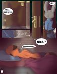  &lt;3 bed biker_shorts boxers_(clothing) canine clothed clothing comic disney door doormat fox invalid_tag judy_hopps lagomorph long_ears mammal nick_wilde police rabbit redfoxsoul sleeping topless underwear uniform zootopia 