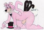  blush feline fur girly male mammal multiple_insertion parasitedeath penis pink_fur snagglepuss traditional_media_(artwork) 