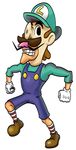  1boy artist_request costume gloves mustache super_mario_bros. waluigi 