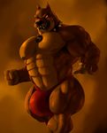  abs biceps big_muscles bulge canine cartoon_network clothed clothing courage_the_cowardly_dog dog guzreuef mad_dog_(character) male mammal muscular nipples pecs serratus solo thong topless 