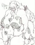  big_butt bovine butt canine cattle dragon female gunslingeratticus huge_butt lactating larger_female mammal obese open_mouth overweight sex sitting size_difference thick_thighs 