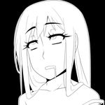  drooling greyscale hayashi_custom highres long_hair looking_up monochrome original raised_eyebrows sachiko_(hayashi_custom) saliva solo 