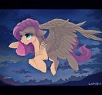 blue_eyes cyan_eyes equine feathered_wings feathers female fluttershy_(mlp) flying friendship_is_magic fur hair hooves horse loukaina mammal my_little_pony outside pink_hair pony tagme wings yellow_fur 