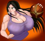  basketball gigantic_breasts idolmaster_cinderella_girls mukai_takumi muscle sweat tak111 